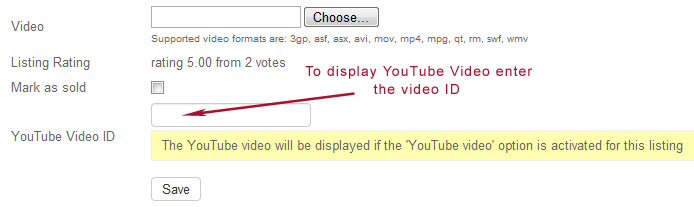Youtube Feature - Youtube Video ID Field
